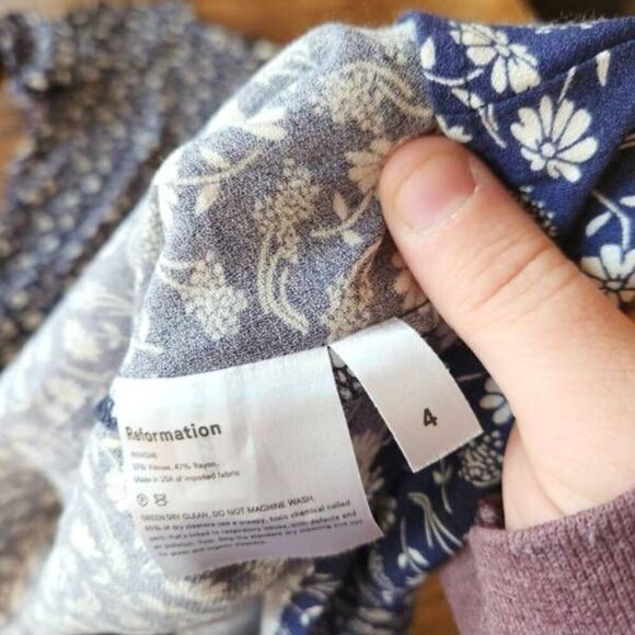 Reformation Monterey blue floral midi dress size 4 - Picture 3 of 4
